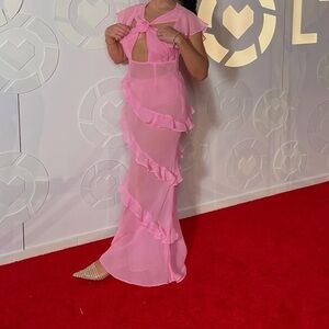 For Love And Lemons Pink Maxi Dress